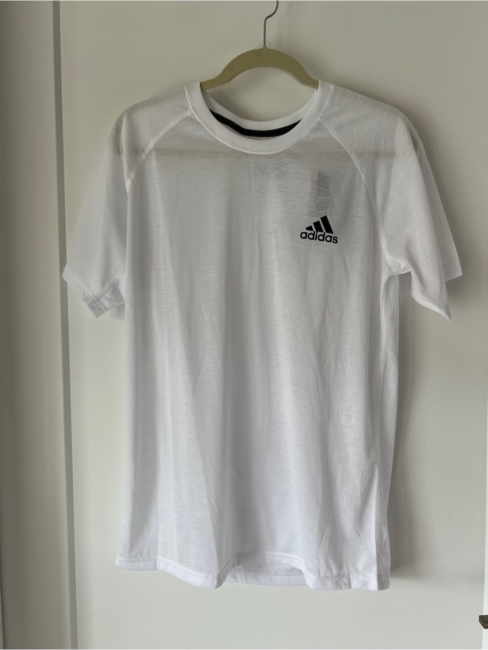 adidas Climalite Ultimate Tee - White Short Sleeve Athletic Tee Black Logo - NWT